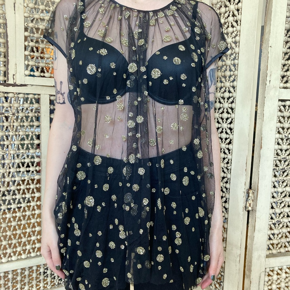 Sass & Bide glitter mesh top